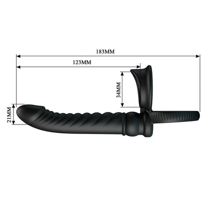 PRETTY LOVE - VIBRATORE ANALE MERRITT CON ANELLO E VIBRAZIONE NERO