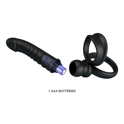 PRETTY LOVE - VIBRATORE ANALE MERRITT CON ANELLO E VIBRAZIONE NERO