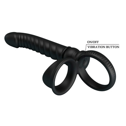 PRETTY LOVE - VIBRATORE ANALE MERRITT CON ANELLO E VIBRAZIONE NERO