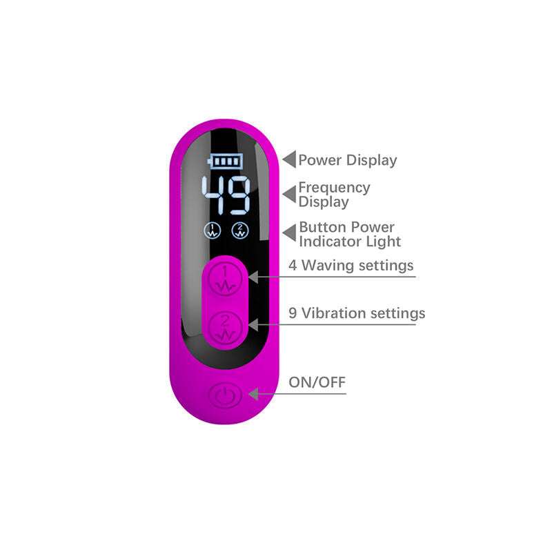 PRETTY LOVE - VIBRATORE OSCILLANTE YALANDA RABBIT CON DISPLAY LED VIOLA