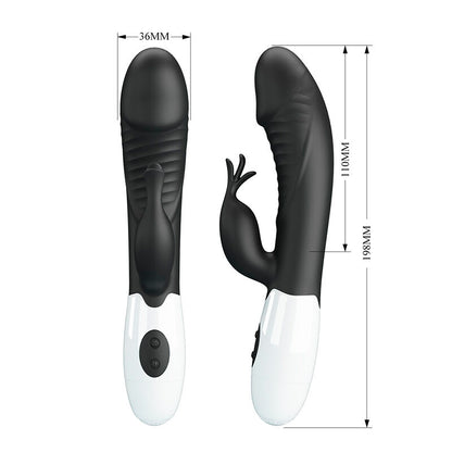 PRETTY LOVE - VIBRATORE A CONIGLIO RASMUSSEN 30 FUNZIONI NERO