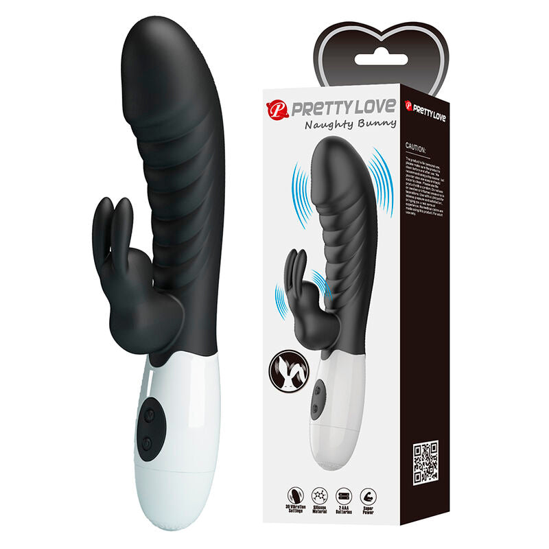 PRETTY LOVE - VIBRATORE A CONIGLIO NAUGHTY BUNNY CON 30 FUNZIONI NERO