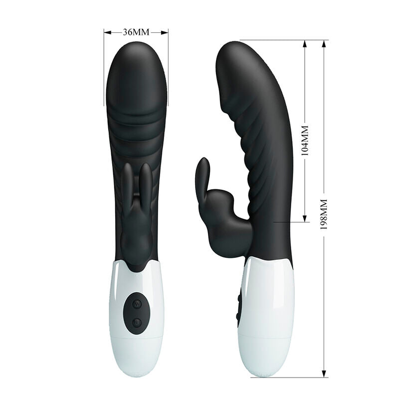 PRETTY LOVE - VIBRATORE A CONIGLIO NAUGHTY BUNNY CON 30 FUNZIONI NERO