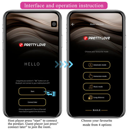 PRETTY LOVE - VIBRATORE A UOVO KLAY CON SPINTA, CONTROLLO TRAMITE APP, VIOLA