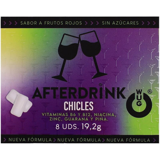 WUG After Drink – La gomma da masticare funzionale che ti aiuta a recuperare le energie dopo una serata fuori. BLISTER DA 8 P