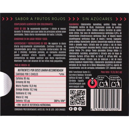 WUG Climax - Gomma da masticare funzionale con Maca, Damiana e Ginseng per aumentare il desiderio e la vitalità intima. BLIST