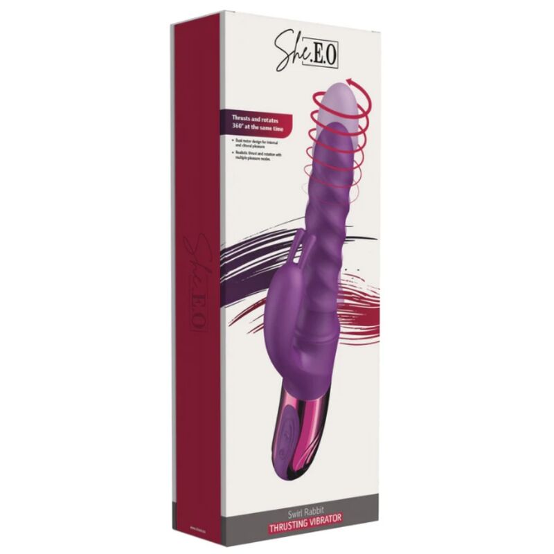 SHE.E.O - VIBRATORE A SPIRALE CON CONIGLIO VIOLA