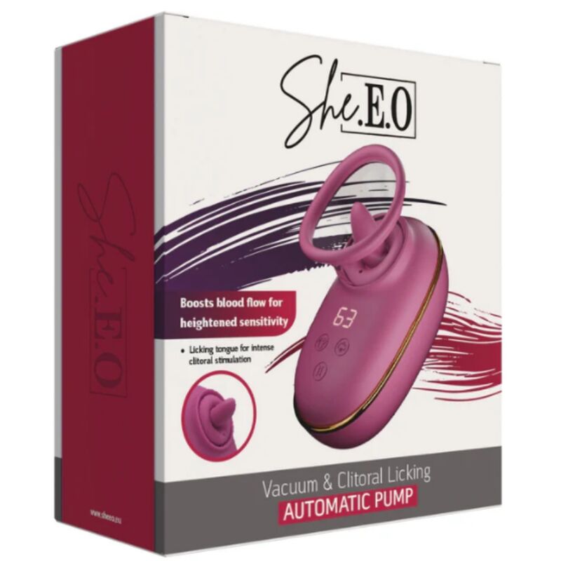 SHE.E.O - POMPA AUTOMATICA PER LA STIMOLAZIONE CLITORIDEA CON EFFETTO LECCHIO (VIOLA)