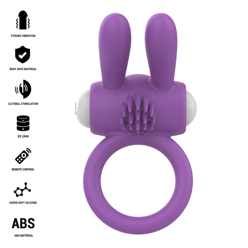 INTENSE - ANELLO VIBRANTE PER PENE LUPPS CON STIMOLAZIONE CLITORIDEA VIOLA