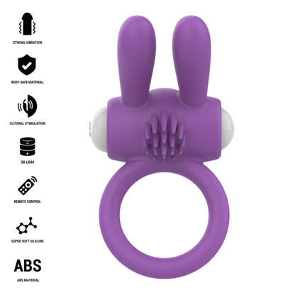 INTENSE - ANELLO VIBRANTE PER PENE LUPPS CON STIMOLAZIONE CLITORIDEA VIOLA