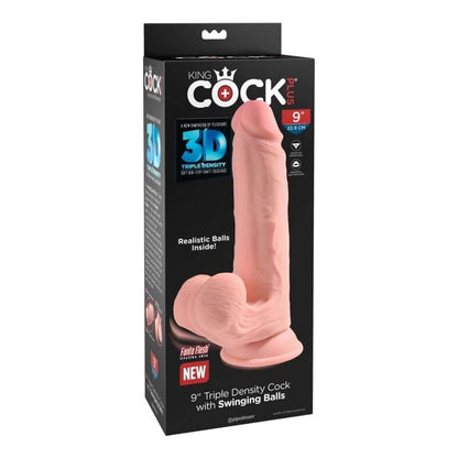 KING COCK PLUS - DILDO REALISTICO A TRIPLA DENSITÀ CON TESTICOLI OSCILLANTI 23 CM CARNE