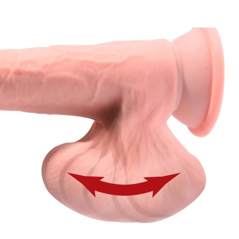 KING COCK PLUS - DILDO REALISTICO A TRIPLA DENSITÀ CON TESTICOLI OSCILLANTI 23 CM CARNE