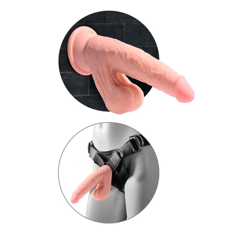 KING COCK PLUS - DILDO REALISTICO A TRIPLA DENSITÀ CON TESTICOLI OSCILLANTI 23 CM CARNE