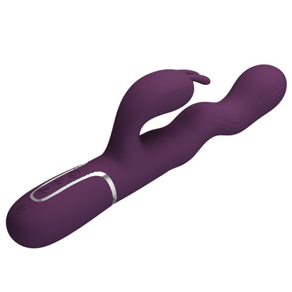 PRETTY LOVE - VIBRATORE A FORMA DI CONIGLIO LOURSEN CON MOVIMENTO DI SPINTA E 7 VIBRAZIONI, RICARICABILE TRAMITE USB, VIOLA