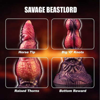 POWER MONSTERS - SAVAGE BEASTLORD TRICOLOR FANTASY DILDO IN SILICONE 24 CM Ø 5 CM
