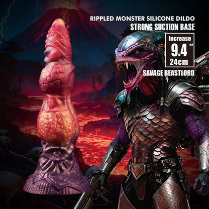 POWER MONSTERS - SAVAGE BEASTLORD TRICOLOR FANTASY DILDO IN SILICONE 24 CM Ø 5 CM