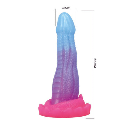 POWER MONSTERS - DILDO VOID PYTHON FANTASY CON VENTOSA 20,5 CM Ø 5,2 CM BLU, VIOLA E ROSA
