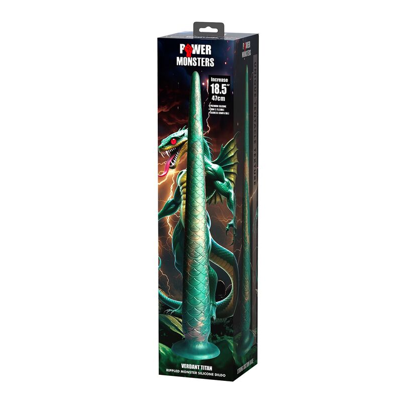 POWER MONSTERS - WILDWYRM TAIL BICOLORE FANTASY DILDO IN SILICONE 47 CM Ø 4 CM