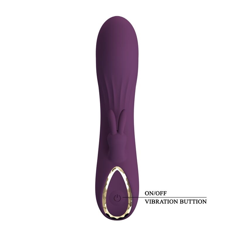 PRETTY LOVE - VIBRATORE A FORMA DI CONIGLIO RICARICABILE LANDYN, 10 FUNZIONI, VIOLA