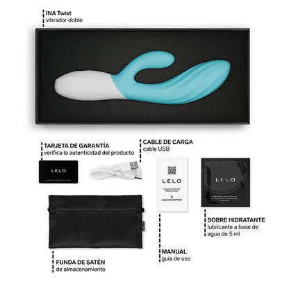 LELO - INA TWIST DOPPIO VIBRATORE A CONIGLIO PER IL PUNTO G E IL CLITORIDE BLU