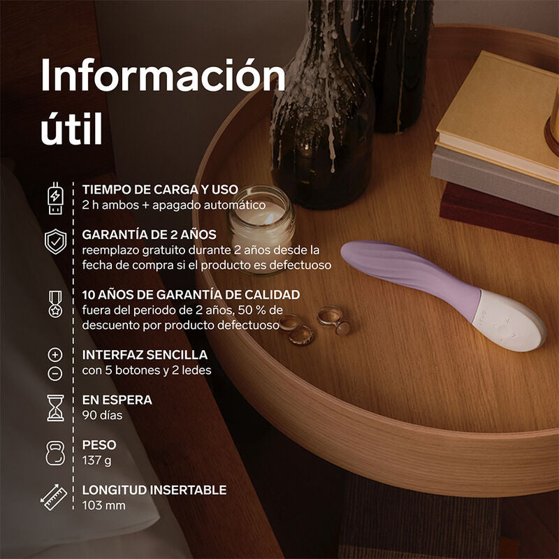 LELO - MONA TWIST VIBRATORE PER IL PUNTO G RICARICABILE E CONTROLLABILE TRAMITE APP, COLORE LAVANDA