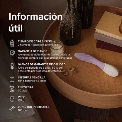 LELO - MONA TWIST VIBRATORE PER IL PUNTO G RICARICABILE E CONTROLLABILE TRAMITE APP, COLORE LAVANDA