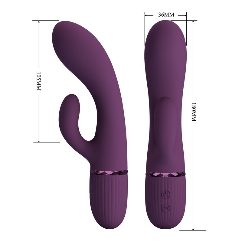 PRETTY LOVE - MARGIE VIBRATORE A FORMA DI CONIGLIO RICARICABILE 10 FUNZIONI VIOLA