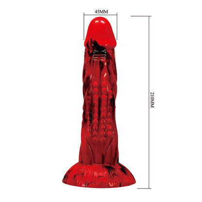 POWER MONSTERS - DILDO FANTASY MINOTAURO CON VENTOSA 21 CM Ø 5 CM ROSSO E NERO