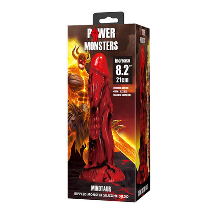 POWER MONSTERS - DILDO FANTASY MINOTAURO CON VENTOSA 21 CM Ø 5 CM ROSSO E NERO