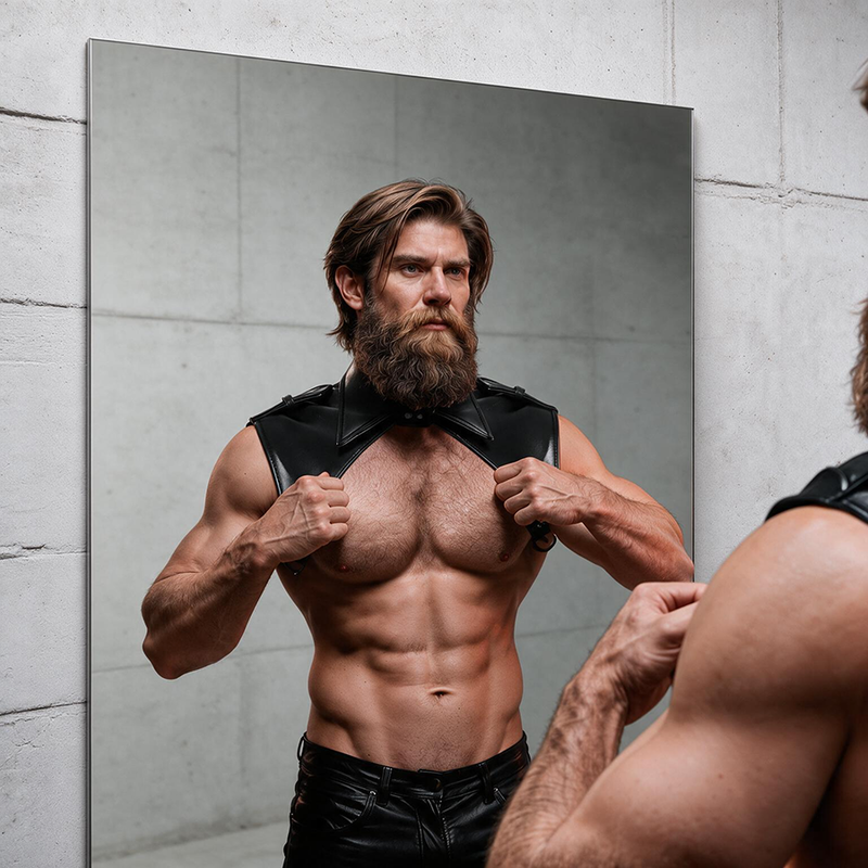 FETISH SUBMISSIVE ATTITUDE - IMBRACATURA PER IL COLLO IN ECOPELLE REGOLABILE DA UOMO BRIGADE