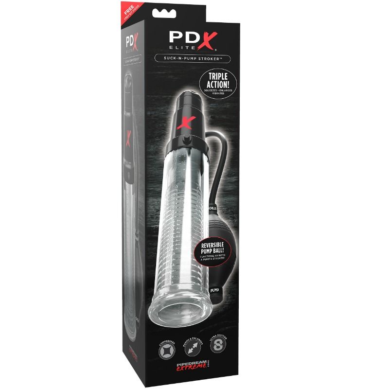 PDX ELITE - POMPA DI ASPIRAZIONE VIBRANTE PER MASTURBATORE SUCK N PUMP STROKER