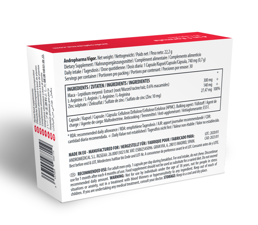 Andropharma Vigor – Integratore alimentare a base di erbe per la libido maschile
