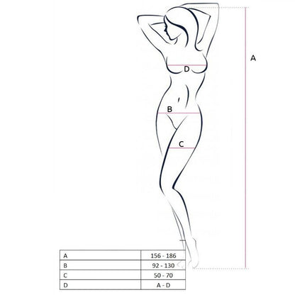 PASSION - DONNA BS050 BODYSTOCKING NERO TAGLIA UNICA