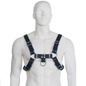 LEATHER BODY - IMBRACATURA IN PELLE BLU E NERA PER BULLDOG