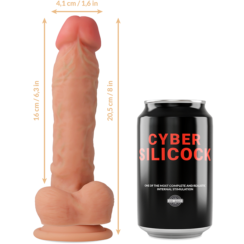 CYBER SILICOCK - STRAP-ON MAGNUS SILICONE LIQUIDO CON 3 ANELLI IN OMAGGIO 20.5 CM -O- 4.1 CM