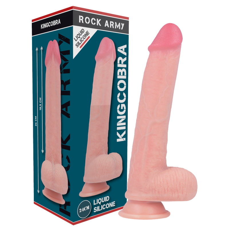 ROCKARMY - ARN S + DILDO IN SILICONE LIQUIDO PREMIUM KINGCOBRA 24 CM -O- 4.77 CM